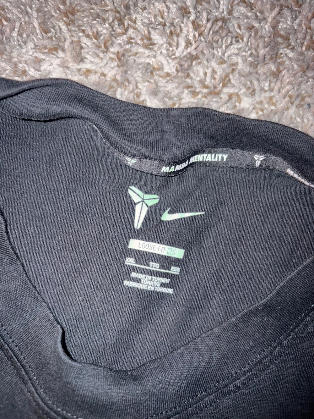 Nike Black Short Sleeve Tee with Small white Kobe Logo